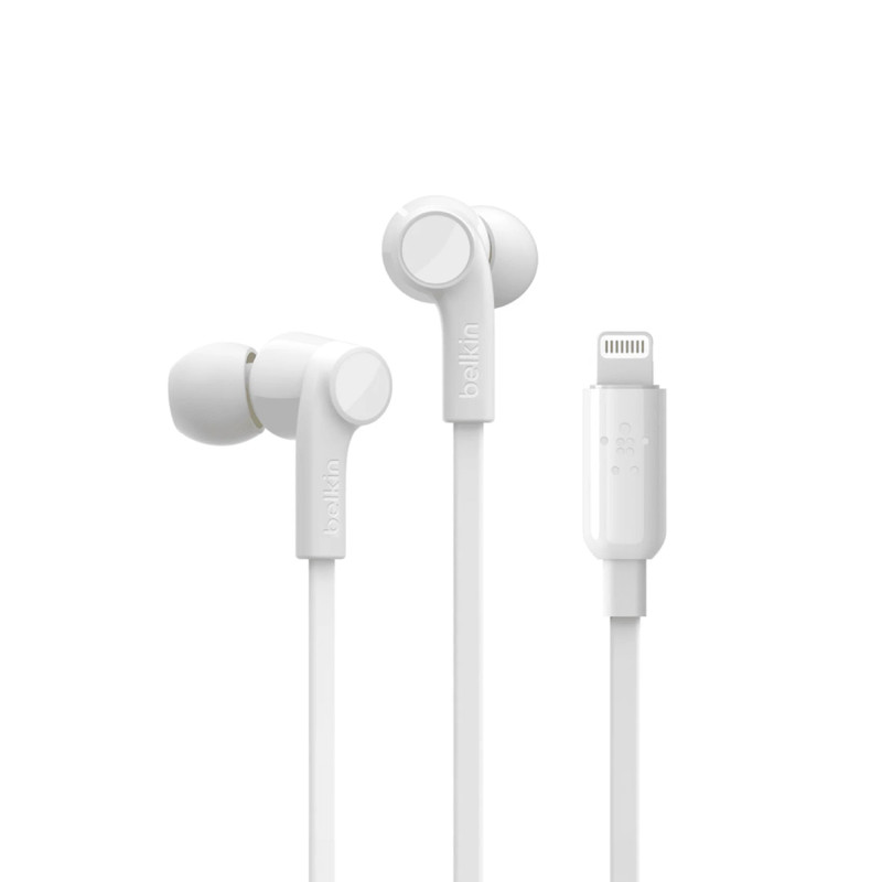 Belkin Rockstar headphones with Lightning Connector - White - سماعة
